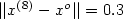 ||x^{(8)} - x^o|| = 0.3
