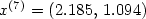 x^{(7)} = (2.185,\,1.094)