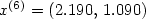 x^{(6)} = (2.190,\,1.090)