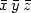 \bar{x}\, \bar{y}\, \bar{z}\,